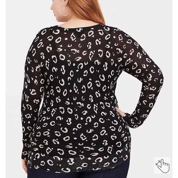 πSOLD TORRID Leopard Print Pullover Tunic Sweater - Picture 4 of 11